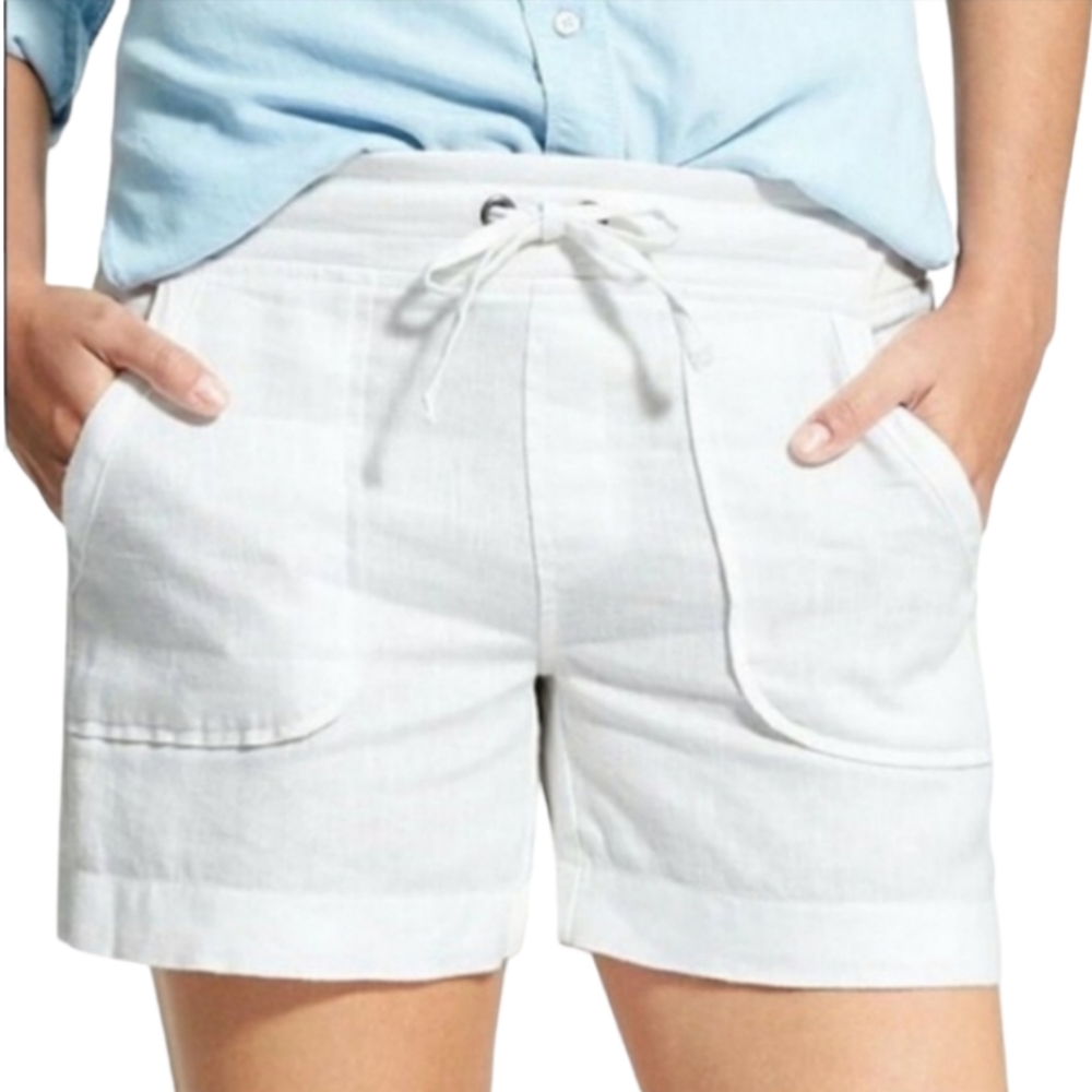 Athleta Pull On 100% Linen Shorts Size 14